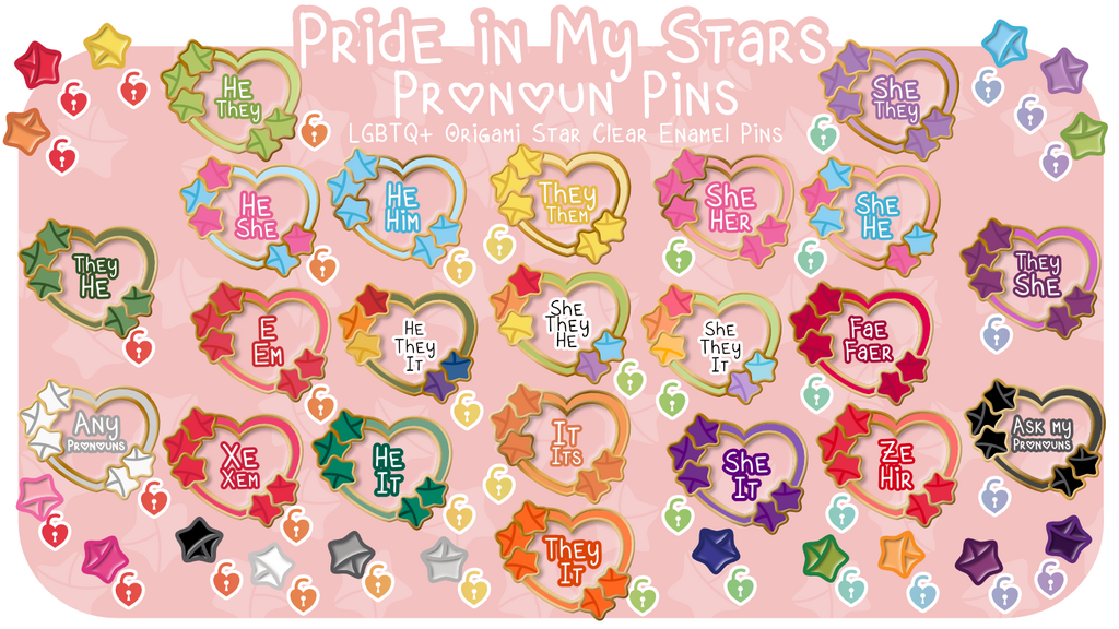 Pride in My Stars - Pronoun pins